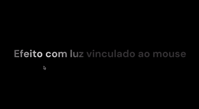 Texto com luz vinculada ao mouse